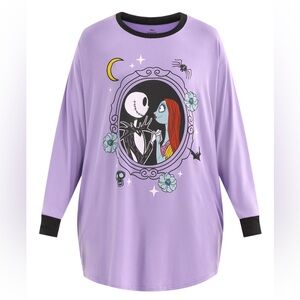 Disney's Nightmare Before Christmas Jack & Sally Sleepshirt Purple Long Sleeve